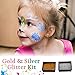 SWACC Face Paint Kits for Kids - 20 Washable Colors + Gold & Silver Glitter + 30 Stencils + 3 Brushes -Safe Face & Body Painting Makeup for Halloween Party - No-Toxic, Water Based, Easy to Use