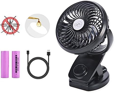 Clip On Fan for Baby Stroller, 4400mah Rechargeable Battery Operated Fans for Car Desk Bed Home Office Camping Traveling Gym, Quiet