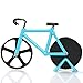 Pizza Cutter - Bicycle Pizza Cutter Wheel Pizza Slicer Sharp Dual Stainless Steel Bike Wheels with a Display Stand by Yuxing (Blue)