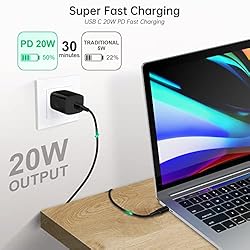 USB C Fast Wall Charger Block Plug with 6ft USB C