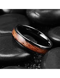 King Will Nature - Anillo de boda de madera de koa abovedada, 0.118 in, 0.157 in, 0.197 in, 0.236 in, pulido