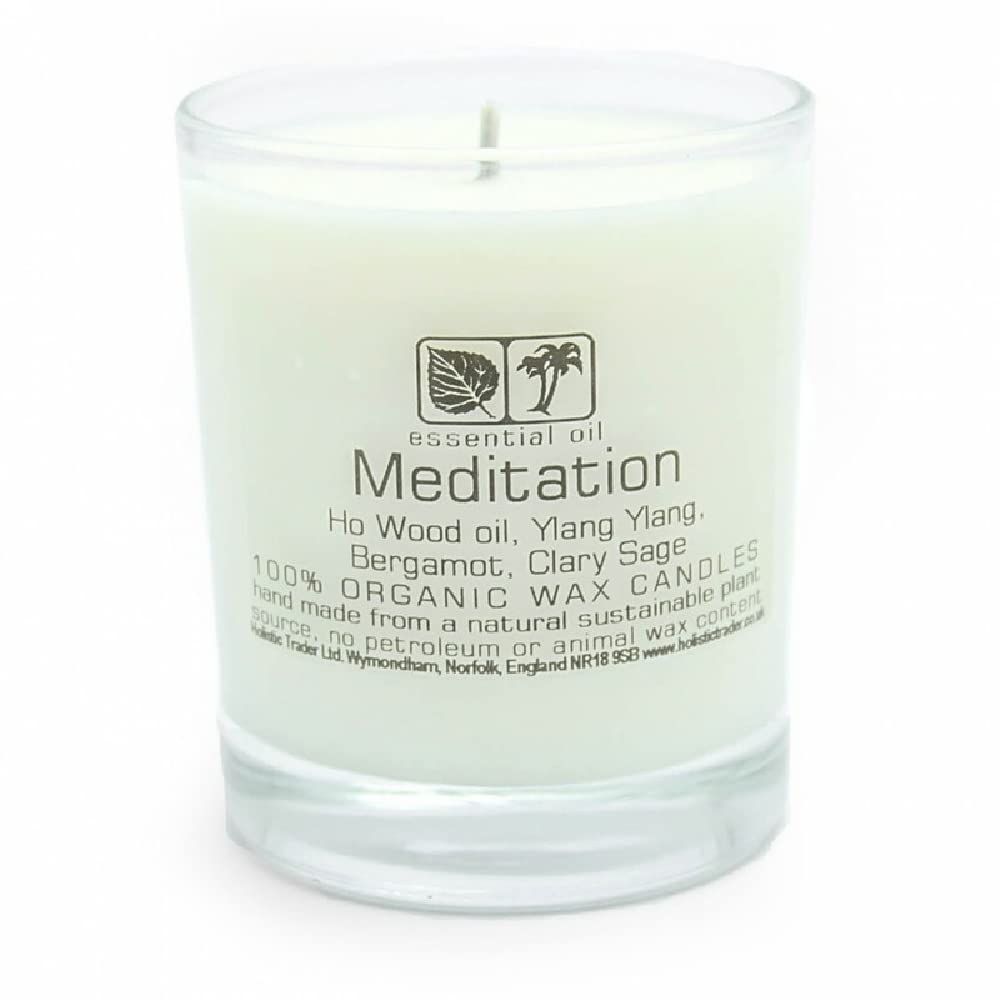 Meditation Aromatherapy Votive Candle (Large, 40-50 Hours) - 100% Plant Wax