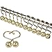 aibee Rustproof Shower Curtain Rings, 100% Rustproof Stainless Steel,Shower Hooks Set of 12 Rings for Shower Rods Gold