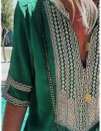 GOSOPIN - Vestido de verano para mujer, cintura alta, con botones, vaquero