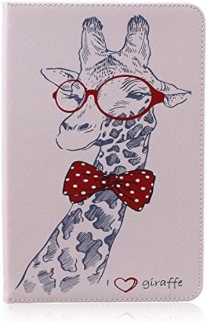 Galaxy Tab A 8.0 Case, Art Color Painting Design PU Leather Flip Folio Wallet Cover Case for Samsung Galaxy Tab A 8.0 SM-T350 with Card Slot Kickstand ( Color : Giraffe )