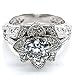 White / Rose / Yellow Gold Plated or Sterling Silver Hand Carved Vintage Inspired Blooming Rose Flower CZ Engagement Ring