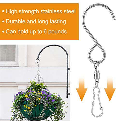 KUUQA 20 Pack Swivel Hooks Clips Wind Spinner S Hook Clips Hanging Wind