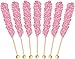 Buffalo Bills Cherry (Pink) Rock Candy On A Stick (36-ct tub pink rock candy crystal sticks)