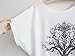 DQdq Women's Summer Loose Short Sleeve Tree Print T-shirt Top One Size White One Size tree print