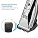 Cordless Hair Clipper for Men, Hair Cutting Machine with Trimmer Cutter 4 Combs Attachments, Professional Low Noise USB Charging-Silver (Hair Clipper)
