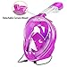 ZSPORT Snorkeling Mask, Easybreath Full Face Diving Mask GoPro Compatible,See More Larger Viewing Area Than Traditional Masks Anti-Fog Anti-Leak Technology (Purple, S/M)