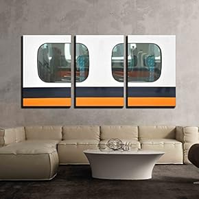 Window of The and Fast Commuter Train x3 Panels