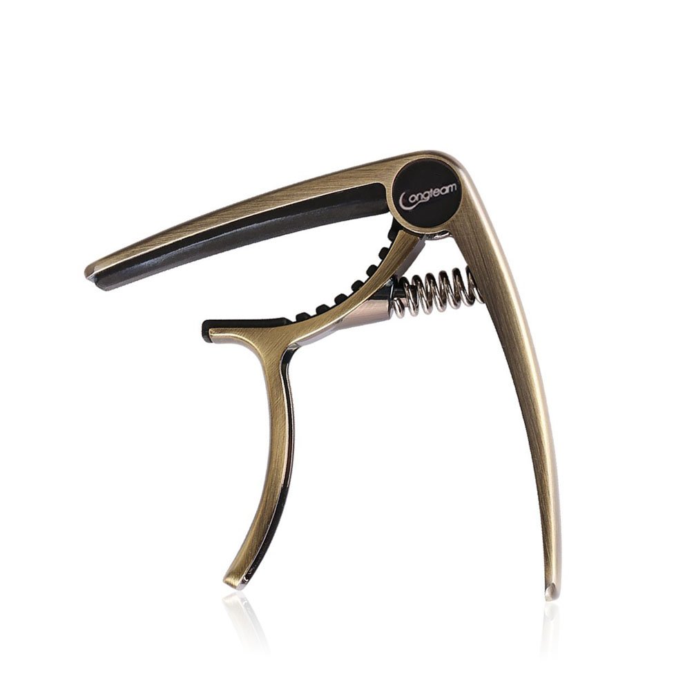Vankcp Zinc Alloy Guitar Capo, Musical Essentials Instruments, Quickly Change Acoustic and Remove The Guitar String Nails (Champagne gold)