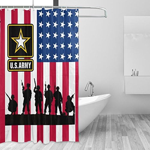 Donnapink US Army American US Flag American Military United States Army Waterproof 60"X72" Shower Curtain Polyester Fabric Bathroom Bath Sets