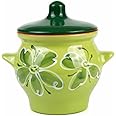 Borisov Stewing Ramekin Clay Pots for Cooking, Dutch Oven Pot With Lid, Cooking Pot, Earthenware Pot, Stockpot with Lid, Earthenware Rice Pots (Green)