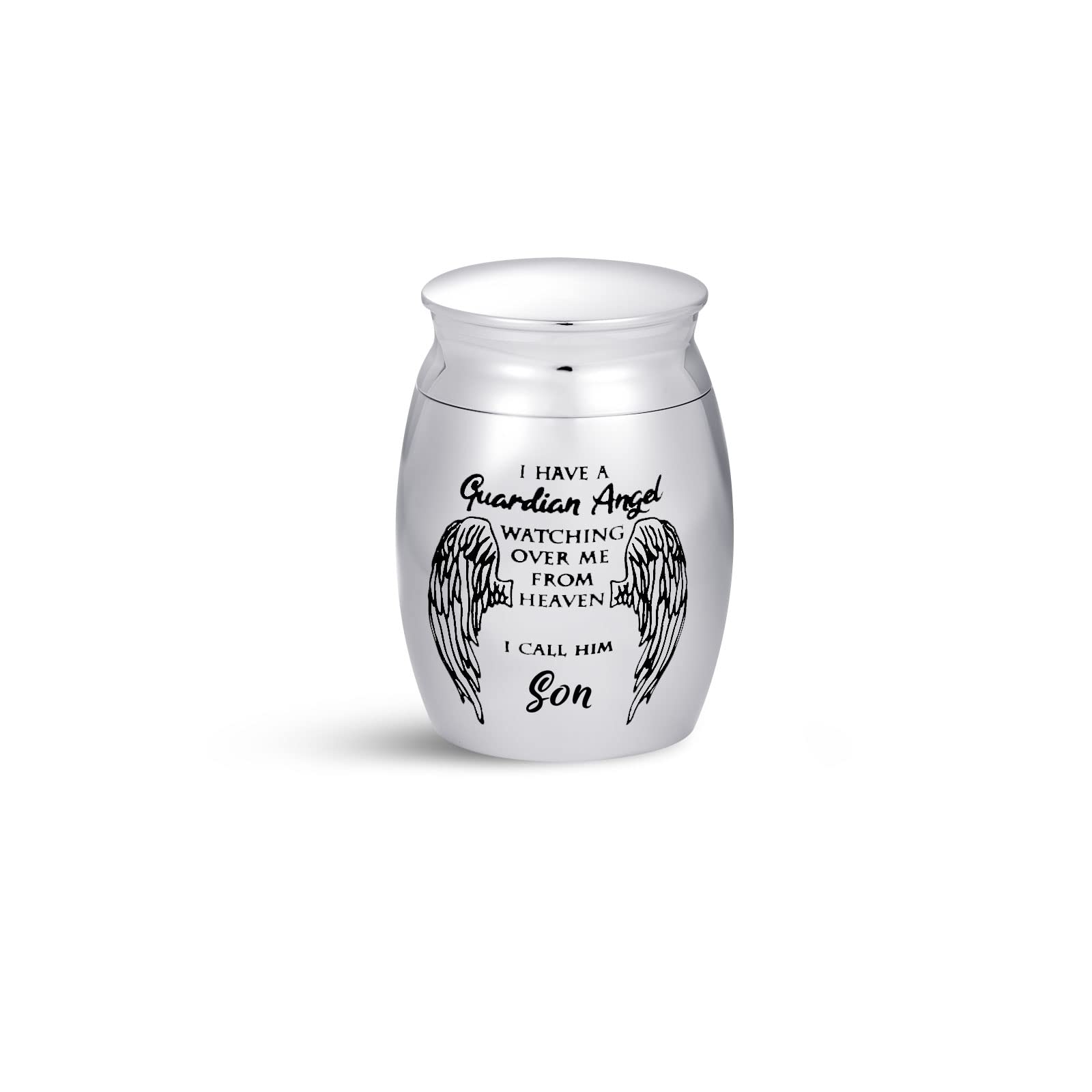 SBI Jewelry Son Small Cremation Urn for Human Ashes Holder Guardian Angel Mother Father Daddy Memorial Keepsake Holder 10ml Stainless Steel Funeral