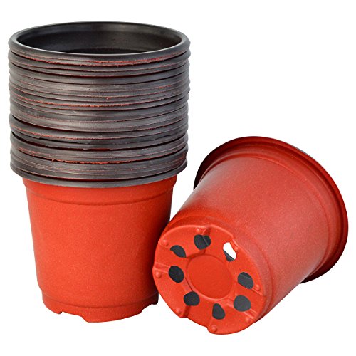 60 Pcs 4 Inch Plastic Plant Pots & 5 Trays - Seed Starter, Nursery Pots For Seedlings, BPA Free