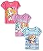 Paw Patrol Nickelodeon Skye and Everest Girls 3 Pack T-Shirts for Toddler Little Kids