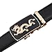 Tanpie Men's Leather Belt Automatic Alloy Buckle 35mm Ratchet Belt Gold and Silver Dragon (40-45in.(130cm), Gold)