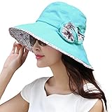 Siggi Bucket Boonie Cord Fishing Beach Cap Summer Sun Hat Wide Brim for Women UPF50+ Blue