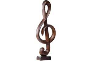 Handicraftviet Wooden Music Notes Sculpture for Home Decoration and Music Lovers, Hand Made Music Note Décor, Unique Music Teacher Gifts (Wood Music Note, Black)