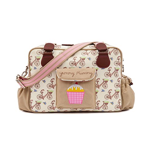 Pink Lining Yummy Mummy Diaper Bag, In The Mews Pink Bikes
