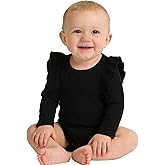 ZFZDRen 0-24M Infant Ribbed Romper Baby Girls Knit Ruffle Bodysuit Toddler Girl Solid Color Jumpsuit Holiday Shirt Tops