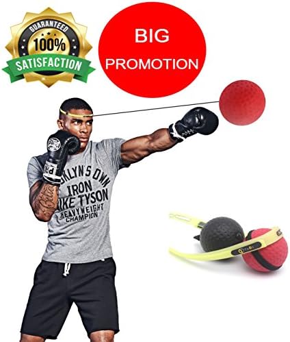 Boxing Reflex Ball, Light, Soft, High, Unique and Improved Headband Technology, 2 Balls, 2 Level of Difficulty, Perfect for Fitness, Cardio Training Used by Professional MMA, UFC and Boxing fighters