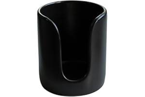 HANKOR Ceramic Bathroom Cup Dispenser, 3 oz 4 oz Disposable Cups Holder, Small Mouthwash Cup Dispenser (Black)