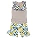 Kaiya Angel Little Girls' Damask Ruffle Top with Printed Short