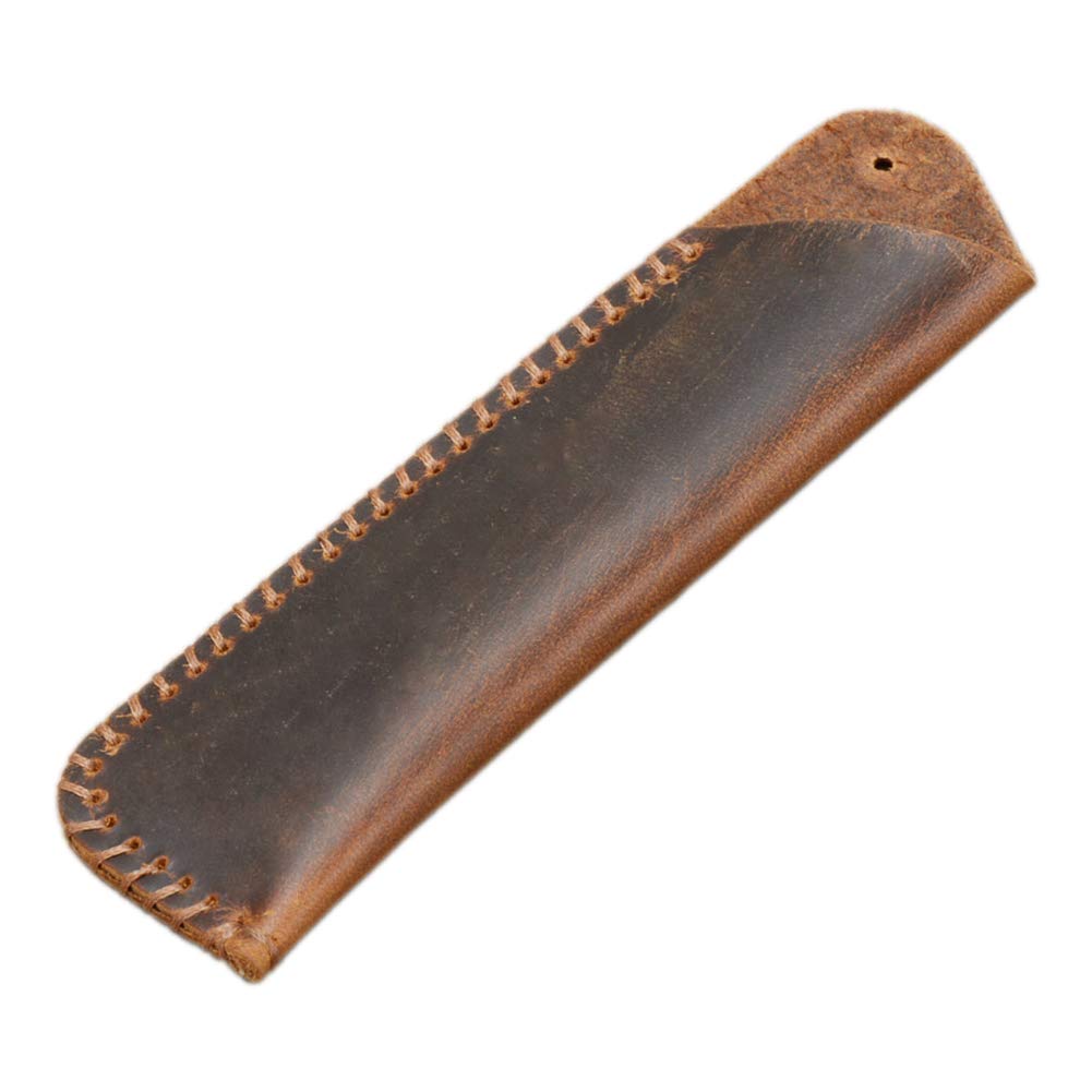 aolaso Leather Pen Case Holder Handmade Crazy Horse Leather Fountain Pen Pouch Protective Sleeve Cover for Ballpoint Pen, Stylus Touch Pen