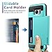 Vofolen Case for Galaxy S7 Case Wallet Slidable Card Holder Slot ID Pocket Protective Hard Shell Shock Absorbing TPU Tough Rubber Bumper Armor Scratch-Proof Case Cover for Samsung Galaxy S7 Sky Blue