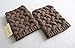 FAYBOX Short Women Crochet Boot Cuffs Winter Cable Knit Leg Warmers Brown