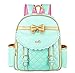 EURO SKY Children School Backpack Bags for Girls Students PU Leather Green Large