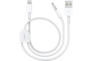 MAXDER [Upgraded] Aux Cord for iPhone, Lightning to 3.5mm Aux Cord 2in1 Audio Charging Cable Compatible with iPhone 14 13 12 11 XS XR X iPad All iOS Version, Supports Car Stereo/Speakers/Headphone 3.94Ft