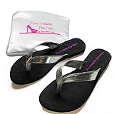 Flip Flops Sandals Foldable shoes EXPANDABLE TOTE BAG Silver Bride Shoes folding PORTABLE fold up sandal