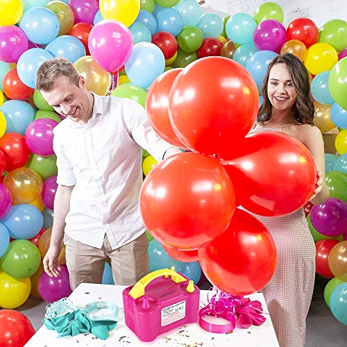 Electric Balloon Pump Inflator Blower Machine, SmilePowo Dual Nozzle Air Balloon Pump Portable 110V 600W with Standard Plug for Party Decoration Wedding Birthday Festival School Ceremony Celebration - Thumbnail 6