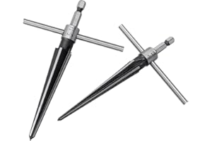 Yakamoz 2Pieces Handle Tapered Reamer Set, 1/4" Hex Shank Detachable Taper Bridge Pin Hole Handheld Reamer Drilling Tool 丨 3-