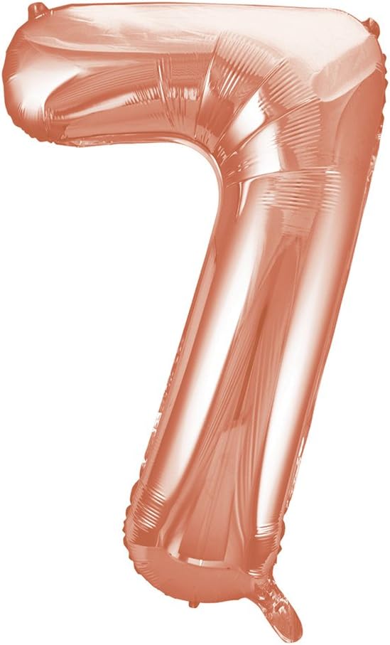 Unique Rose Gold Number 7 Shaped Large Foil Balloon 86cm