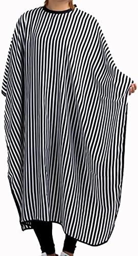 Driewbeauty Haircut Cape Hairdressing Gown Cape with Stripe Pattern Hair Salon Cape Wrap Shawl Styling Tool