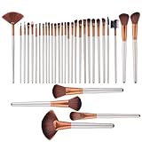 Makeup Brushes, PeleusTech 24pcs Cosmetics Brushes Set Synthetic Kabuki Professional Brush Kit Cream Contour Face Powder, Foundation, Eyeshadow, Lip Brushes with PU Leather Case-Golden