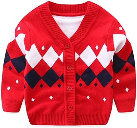Iridescentlife Baby Boys Sweater Cardigan,Knitted Organic Cotton Button Crochet for Newborn Baby ,Gray/Navu/Red/Yellow,0-3 months/3-6months/6-9months