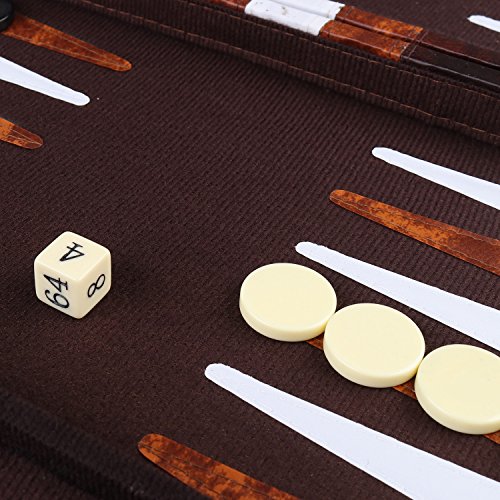 15'' Backgammon Set with Travel Leatherette Carrying Case for Kids and Adults by KAILE - Thumbnail 2