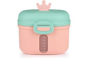 Accmor Baby Formula Dispenser On The Go, Portable Milk Powder Formula Dispenser with Scoop,Formula Containers for Travel Hold 8.5oz/240g Formula, Pink