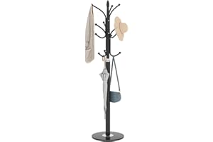 NBYTLT 70 inch Freestanding Coat Rack with Base, Metal Coat Racks Freestanding with 12 Hooks, Modern Coat Racks Tree for Hang
