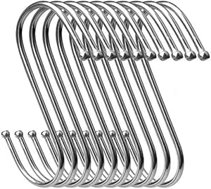 anjias 10 Ganchos en Forma de S, Ganchos en Forma de S para Colgar en