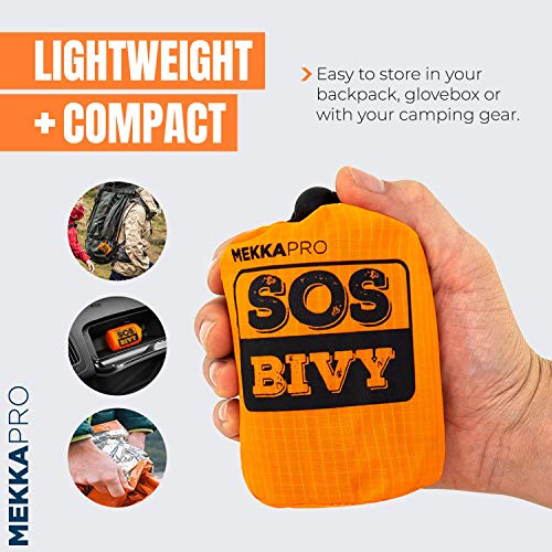 MEKKAPRO SOS Emergency Thermal Bivy Sleeping Bag with Survival Whistle