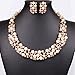 Sankuwen® Rose Gold Plated Faux Pearl Crystal Inlay Collar Necklace Earrings Set