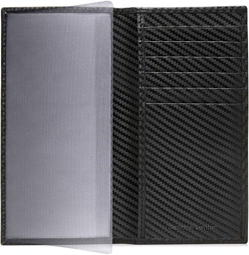 Genuine Leather Checkbook Cover For Women & Men - Checkbook Holder Check Book Covers For Duplicate Checks Card Wallet RFID