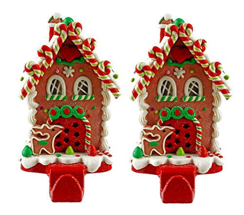 Gingerbread House Christmas Stocking Holder - Set of 2 (Candy Cane Lane)